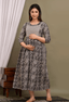 Black Floral Printed Viscose Rayon Maternity & Feeding Maxi Dress