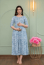 Grey Floral Printed Viscose Rayon Maternity & Feeding Maxi Dress